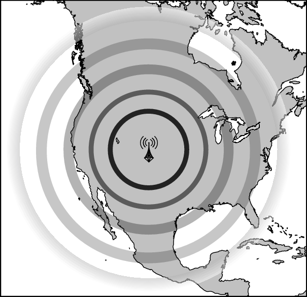 Radio signal reception range indication-3 US3000 + Radio signal reception range indication-3