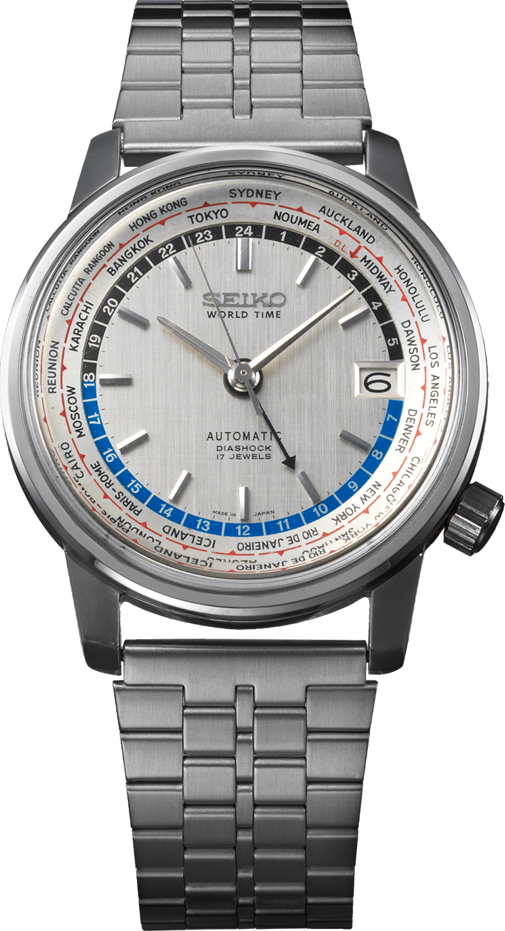 1964 Seiko World Time: El primer reloj nacional con aguja GMT e indicación de la hora mundial