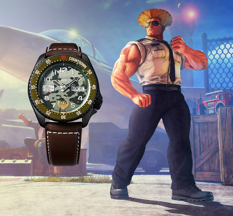 SEIKO 5 SPORTS STREET FIGHTER V LIMITED EDITION GUILE MODEL SBSA081 MADE IN  JAPAN JDM – japan-select