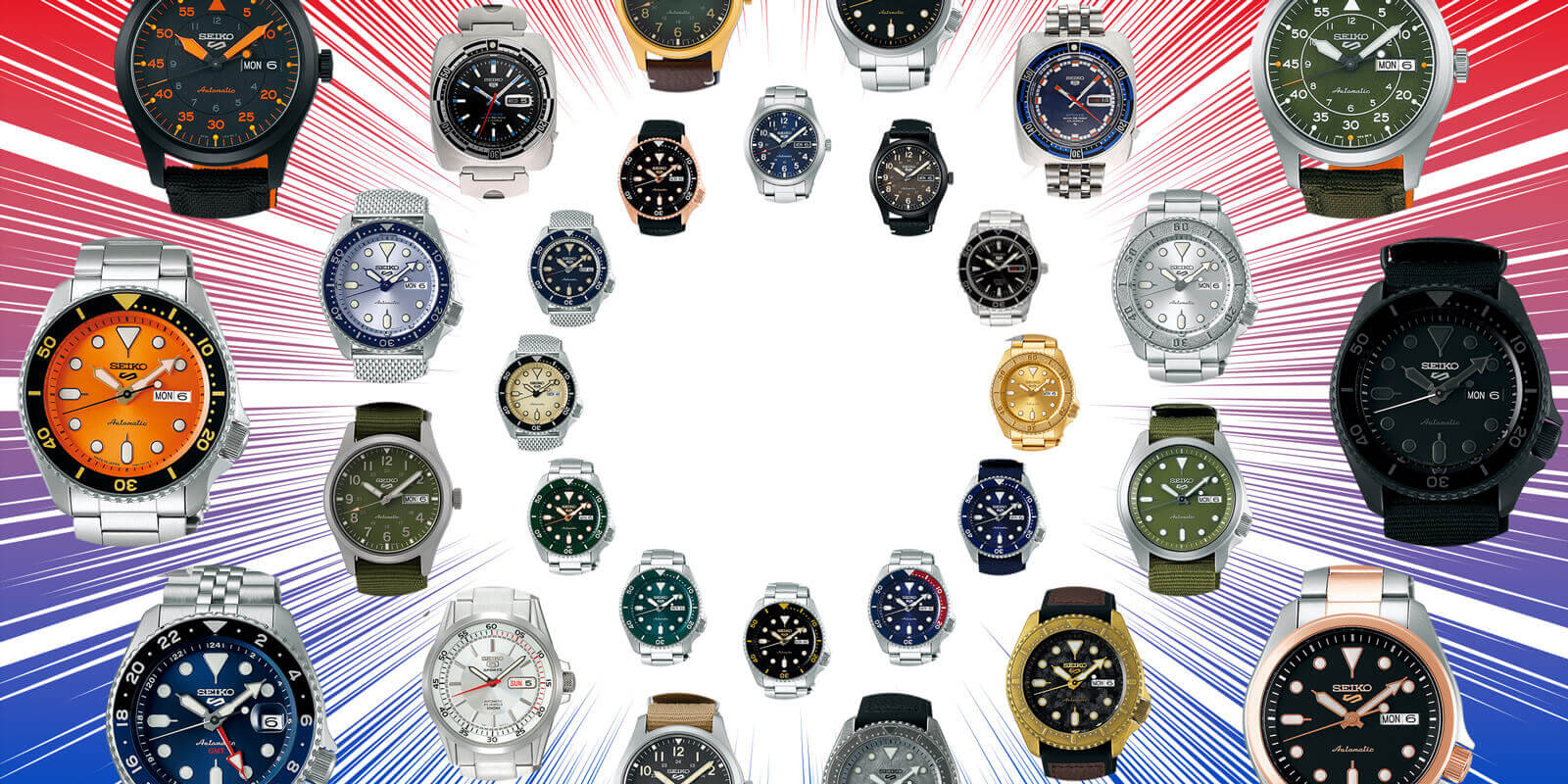 SEIKO セイコー 5 SPORTS 200ｍ 自動巻 ブラック文字盤 - 腕時計