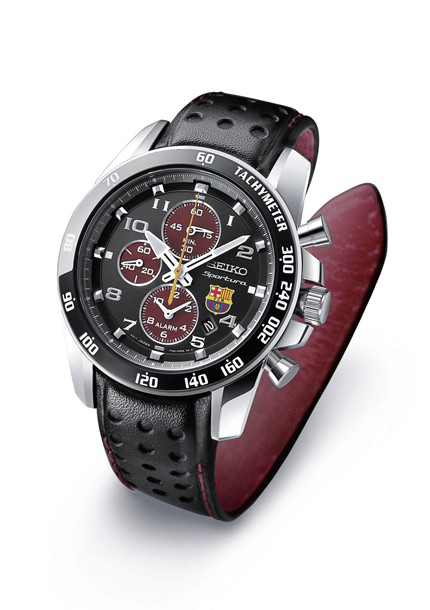 【電池交換済み】SEIKO 腕時計 クロノグラフ FCバルセロナ約20mm