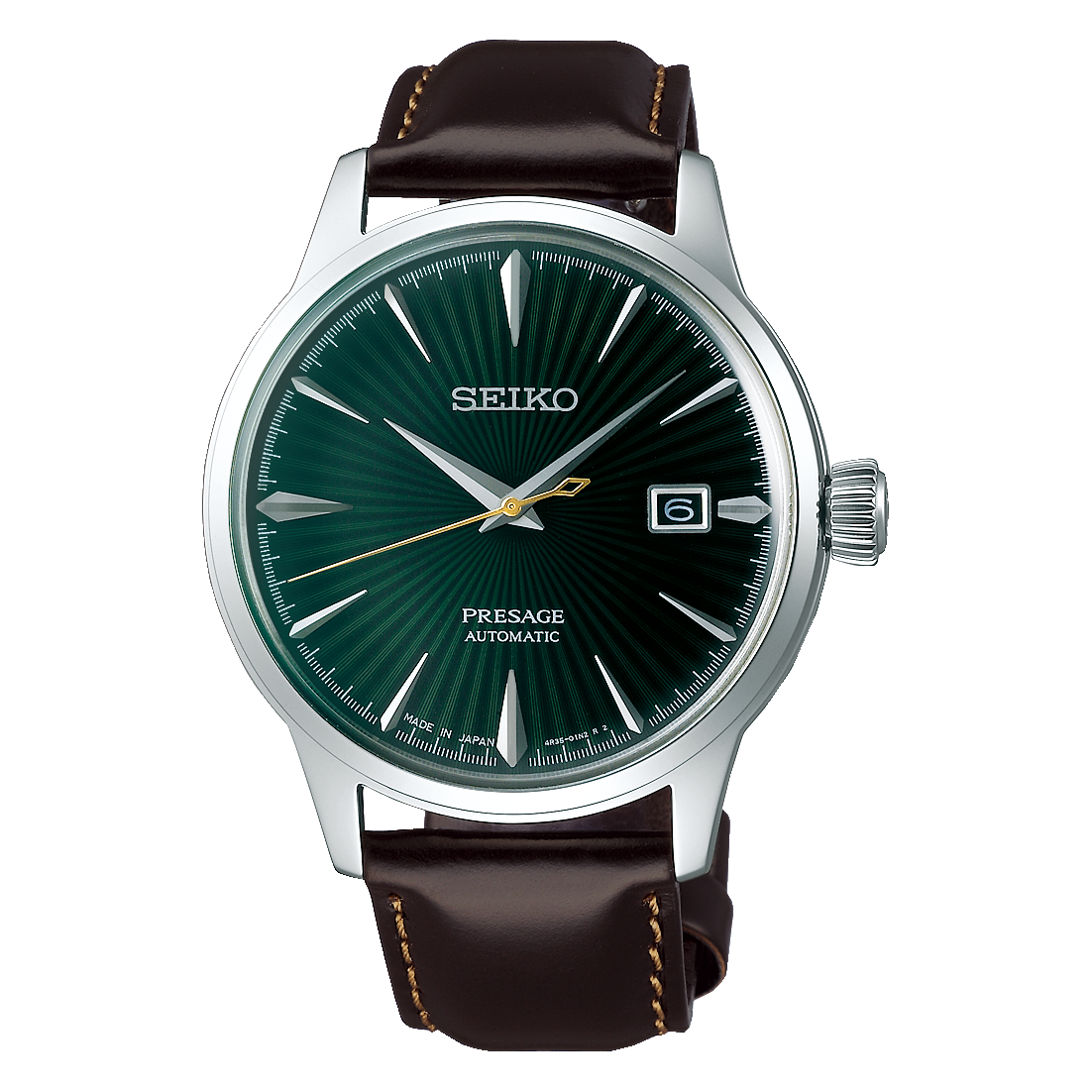 【低価安い】21-3505 セイコー SARY133 プレサージュ 腕時計 自動巻き 機械式 グリーン文字盤 緑 デイト 日付 革ベルト 4R35-01T0 メンズ その他