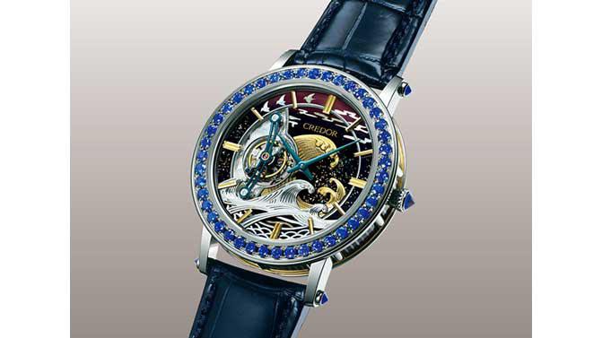 A new masterpiece from Credor. A tourbillon with three dimensiona engraving and lacquer work inspired by the art of the Edo period Seiko Watch Corporation