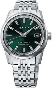Relógio mecânico King Seiko 39 mm, mostrador verde (SPB373J1).